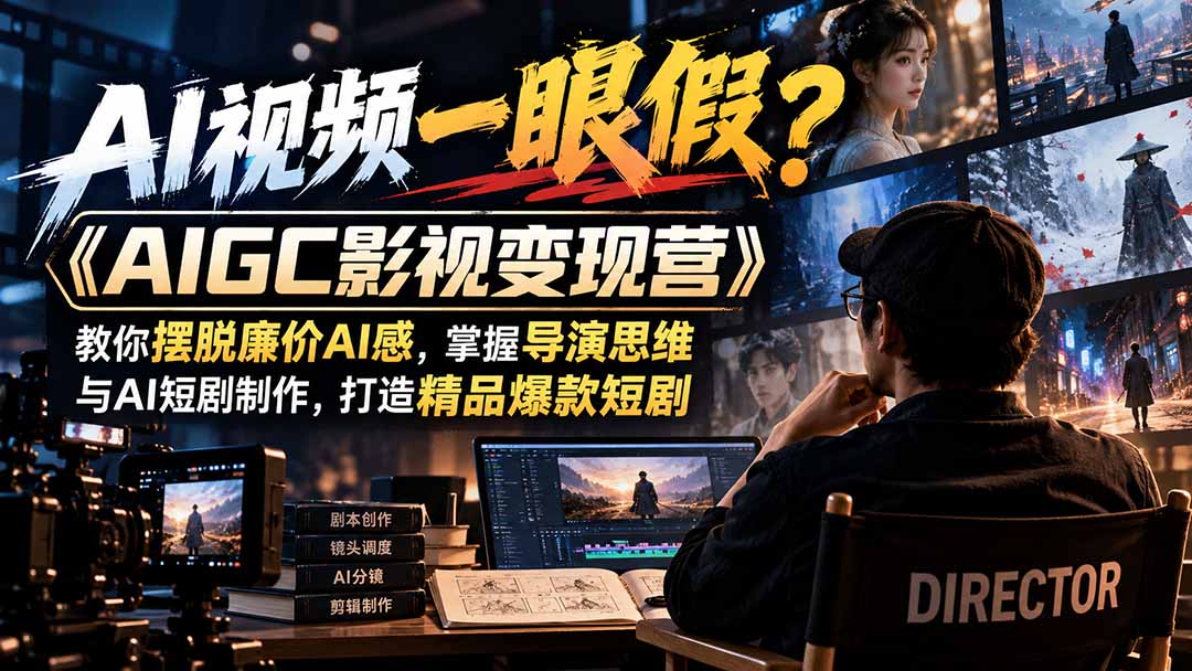 【无水印】AI视频一眼假?《AIGC影视变现营》教你摆脱廉价AI感,掌握导演思维与AI短剧制作,打造精品爆款短剧采购|汽车产业|汽车配件|机加工企业家交流社群中心