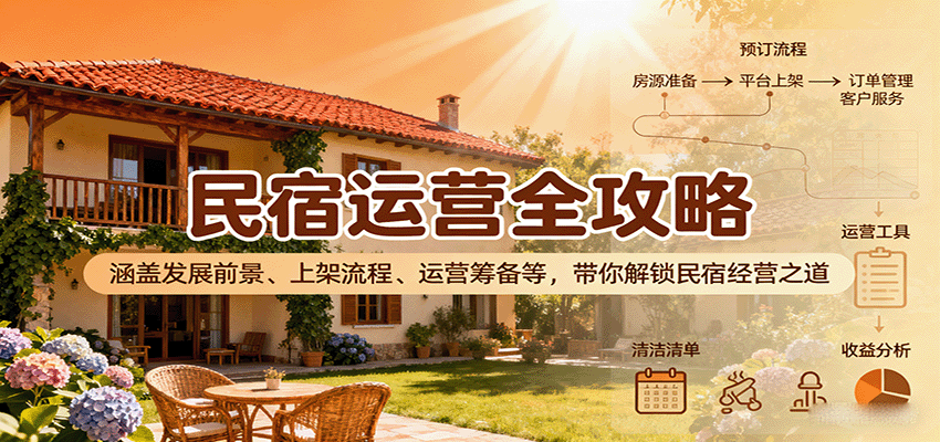 民宿运营全攻略：涵盖发展前景、上架流程、运营筹备等，带你解锁民宿经营之道采购|汽车产业|汽车配件|机加工蚂蚁智酷企业交流社群中心