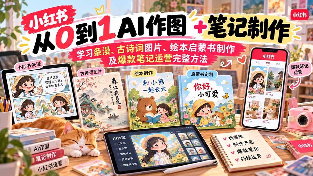 2026小红书AI内容创作从0到1:学习条漫、古诗词图片、绘本启蒙书制作及爆款笔记运营完整方法采购|汽车产业|汽车配件|机加工企业家交流社群中心