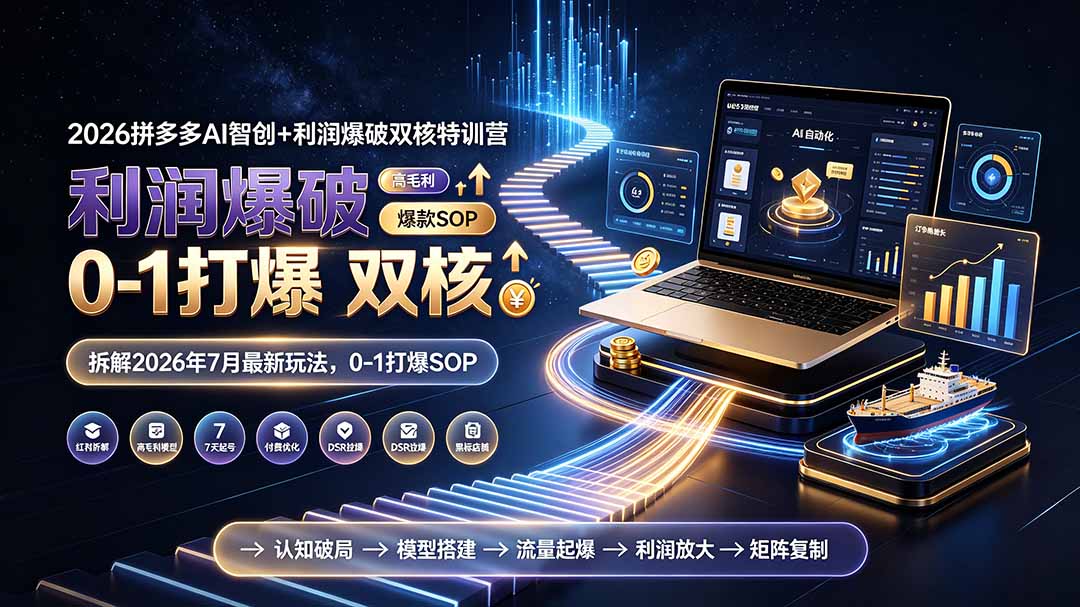 2026拼多多AI智创+利润爆破双核特训营-拆解2026年7月最新玩法,0-1打爆SOP采购|汽车产业|汽车配件|机加工企业家交流社群中心