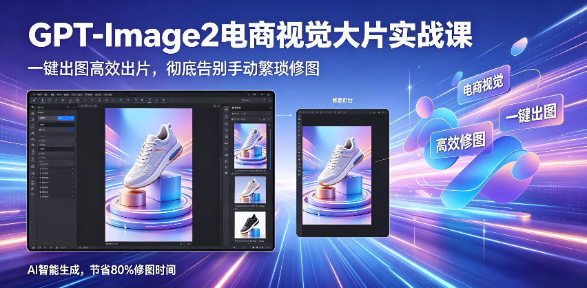 GPT-Image2电商视觉大片实战课,一键出图高效出片,彻底告别手动繁琐修图采购|汽车产业|汽车配件|机加工企业家交流社群中心