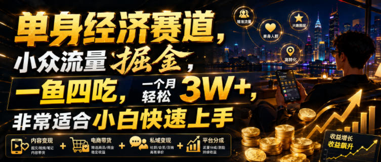 单身经济赛道,小众流量掘金,一鱼四吃,一个月轻松3W+,非常适合小白快速上手【揭秘】采购|汽车产业|汽车配件|机加工企业家交流社群中心