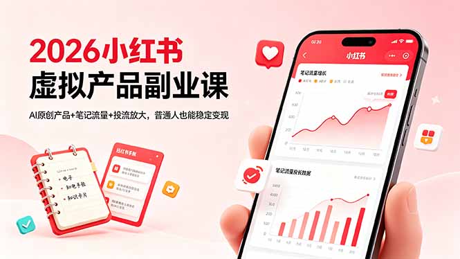 2026小红书虚拟产品副业课，AI原创产品+笔记流量+投流放大，普通人也能稳定变现采购|汽车产业|汽车配件|机加工企业家交流社群中心