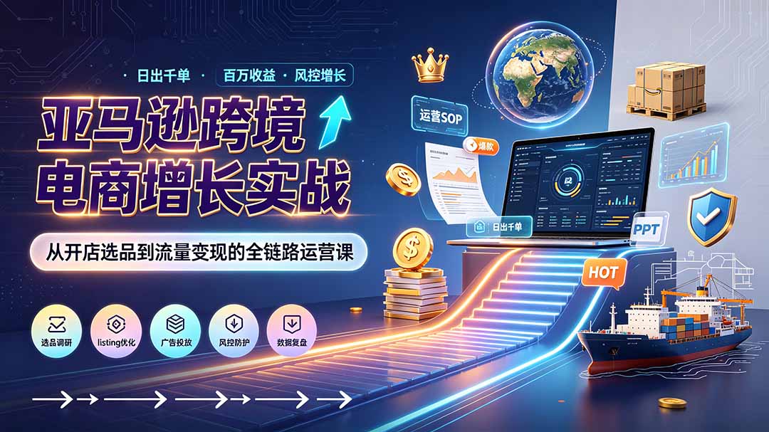 亚马逊0-1孵化特训营8期:从注册风控到稳定日出千单实战,规避审核封店风险,标准化执行流程落地采购|汽车产业|汽车配件|机加工企业家交流社群中心