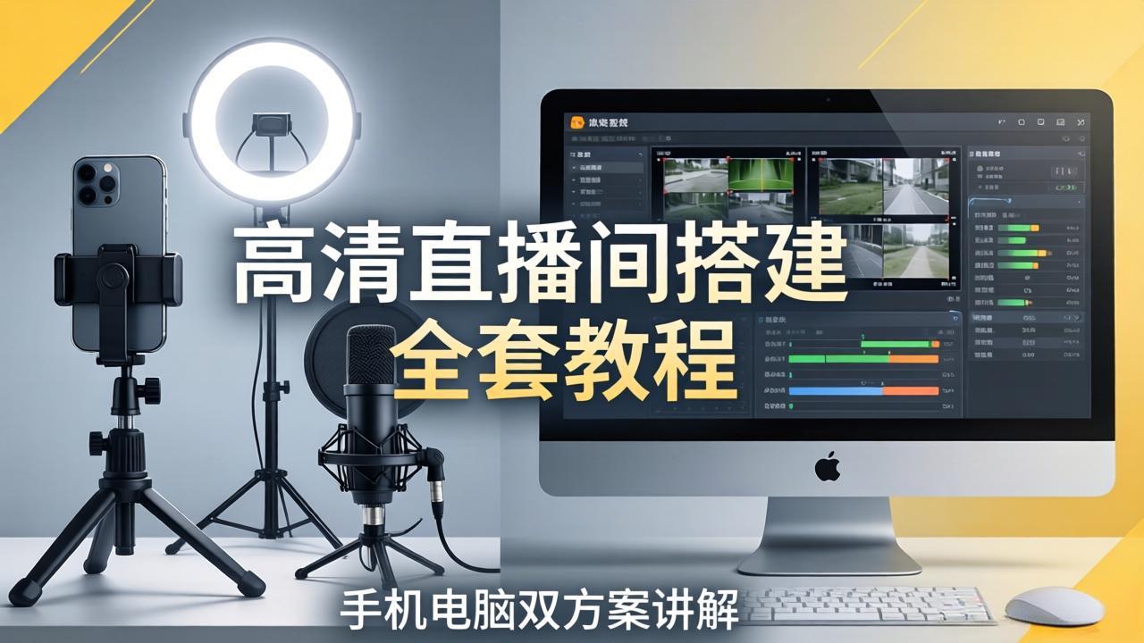 高清直播间搭建全套教程，手机电脑双方案讲解，设备选型调试多机位实操教学采购|汽车产业|汽车配件|机加工企业家交流社群中心