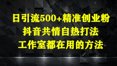 日引流500+精准创业粉,抖音共情自热打法,工作室都在用的方法采购|汽车产业|汽车配件|机加工蚂蚁智酷企业交流社群中心