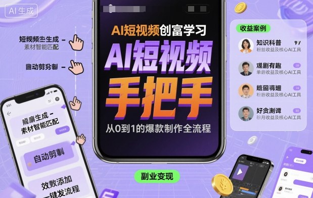 AI短视频创富学习,手把手教会你制作AI短视频采购|汽车产业|汽车配件|机加工蚂蚁智酷企业交流社群中心