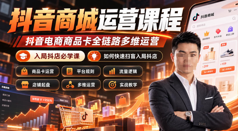 抖音商城运营课程,抖音电商商品卡全链路多维运营,入局抖店必学课, 如何快速扫盲入局抖店(更新1025)采购|汽车产业|汽车配件|机加工企业家交流社群中心