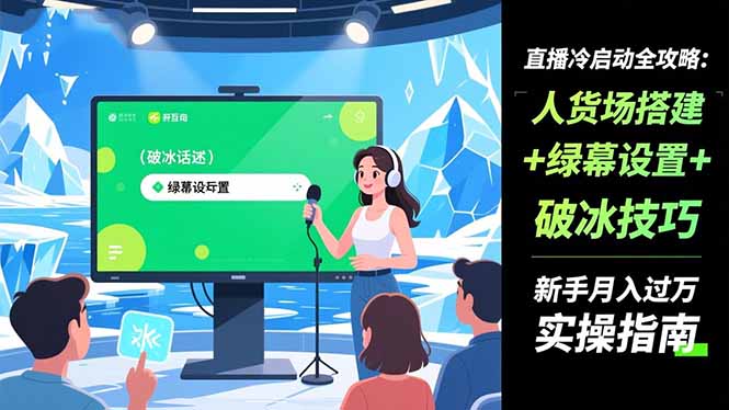 直播冷启动全攻略:人货场搭建+绿幕设置+破冰技巧,新手月入过万实操指南采购|汽车产业|汽车配件|机加工蚂蚁智酷企业交流社群中心