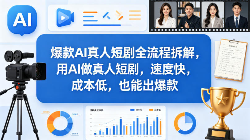 爆款AI真人短剧全流程拆解,用AI做真人短剧,速度快,成本低,也能出爆款采购|汽车产业|汽车配件|机加工企业家交流社群中心