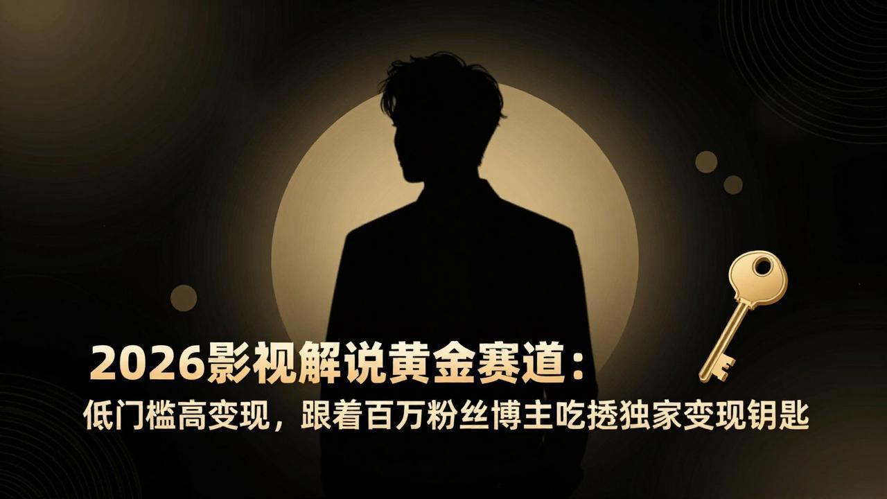 2026影视解说黄金赛道：低门槛高变现，跟着百万粉丝博主吃透独家变现钥匙采购|汽车产业|汽车配件|机加工企业家交流社群中心
