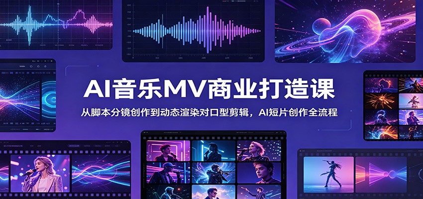 AI音乐MV商业打造课:从脚本分镜创作到动态渲染对口型剪辑,AI短片创作全流程采购|汽车产业|汽车配件|机加工企业家交流社群中心