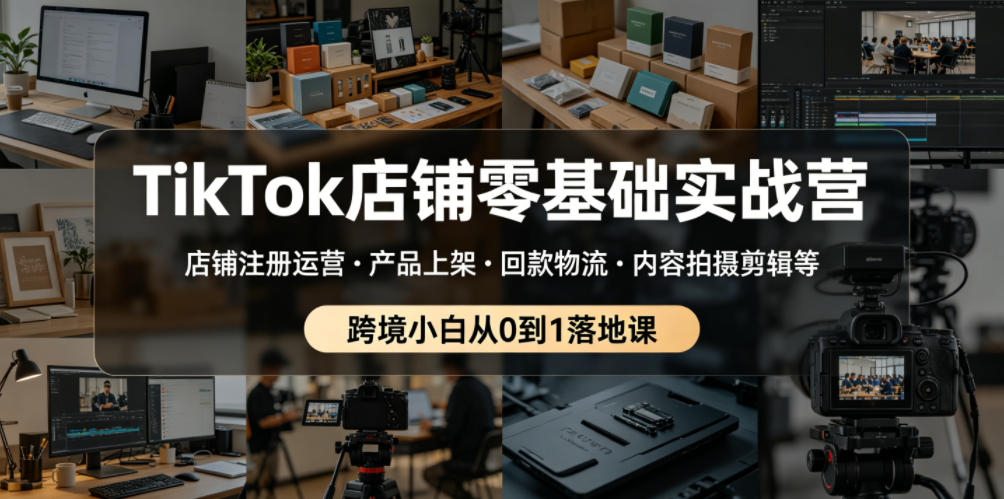 TikTok店铺零基础实战营，店铺注册运营・产品上架・回款物流・内容拍摄剪辑等 ，跨境小白从0到1落地课采购|汽车产业|汽车配件|机加工企业家交流社群中心