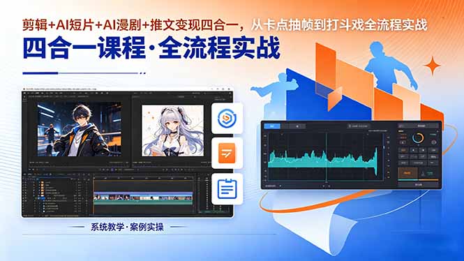 剪辑+AI短片+AI漫剧+推文变现四合一，从卡点抽帧到打斗戏全流程实战采购|汽车产业|汽车配件|机加工企业家交流社群中心