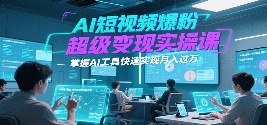 AI短视频爆粉超级变现实操课，掌握AI工具快速实现月入过万采购|汽车产业|汽车配件|机加工蚂蚁智酷企业交流社群中心