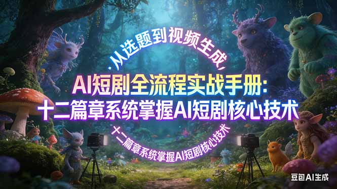 AI 短剧全流程实战手册：从选题到视频生成，十二篇章系统掌握 AI 短剧核心技术采购|汽车产业|汽车配件|机加工企业家交流社群中心