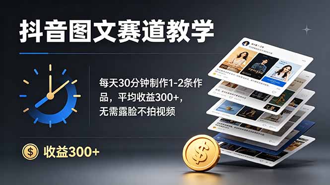 抖音图文赛道教学：每天30分钟制作1-2条作品，平均收益300+，无需露脸不拍视频采购|汽车产业|汽车配件|机加工企业家交流社群中心
