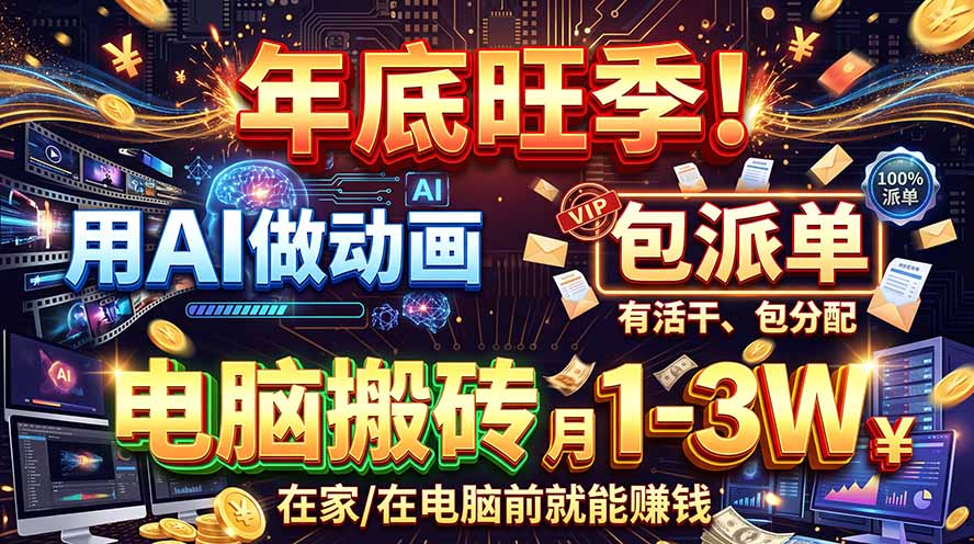 AI代做动画,旺季捡钱!一单500-1000+,提供做单渠道,新手可做!采购|汽车产业|汽车配件|机加工企业家交流社群中心