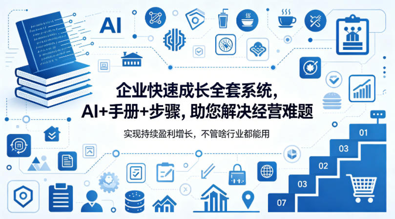 企业快速成长全套系统，AI+手册+步骤，助您解决经营难题，实现持续盈利增长，不管啥行业都能用采购|汽车产业|汽车配件|机加工企业家交流社群中心