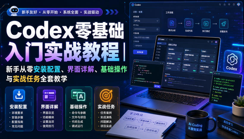 Codex零基础入门实战教程｜新手从零安装配置、界面详解、基础操作与实战任务全套教学采购|汽车产业|汽车配件|机加工企业家交流社群中心