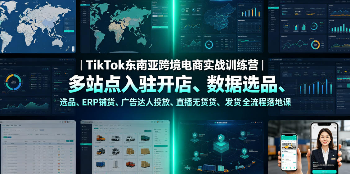 TikTok东南亚跨境电商实战训练营|多站点入驻开店、数据选品、ERP铺货、广告达人投放、直播无货源发货全流程落地课采购|汽车产业|汽车配件|机加工企业家交流社群中心