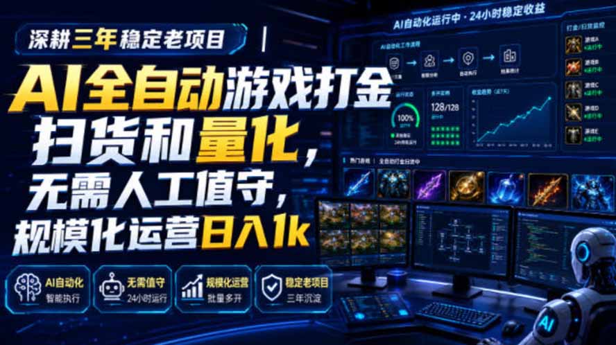 AI全自动游戏打金扫货和量化，规模化运营日入1k，深耕三年稳定老项目！采购|汽车产业|汽车配件|机加工企业家交流社群中心