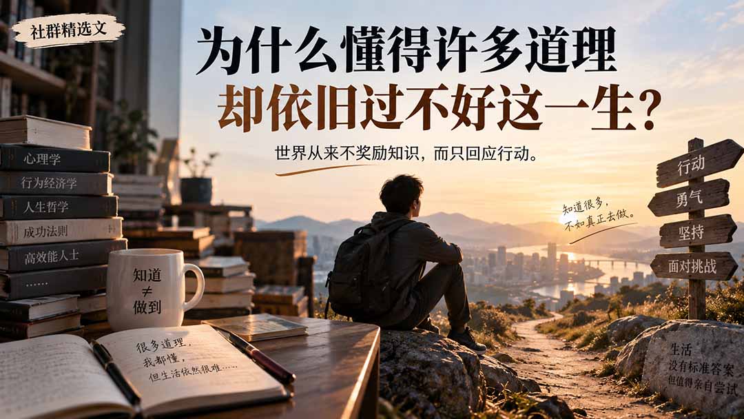 社群精选文:为什么懂得许多道理却依旧过不好这一生?采购|汽车产业|汽车配件|机加工企业家交流社群中心