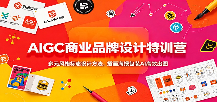 AIGC商业品牌设计特训营：多元风格标志设计方法，插画海报包装AI高效出图采购|汽车产业|汽车配件|机加工企业家交流社群中心