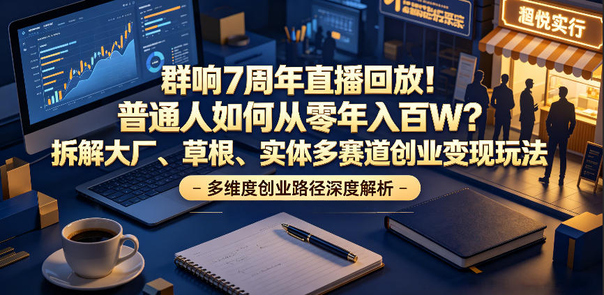 群响7周年直播回放！普通人如何从零年入百W？拆解大厂、草根、实体多赛道创业变现玩法(更新)采购|汽车产业|汽车配件|机加工企业家交流社群中心