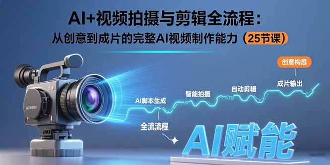 AI+视频拍摄与剪辑全流程：从创意到成片的完整AI视频制作能力(25节课采购|汽车产业|汽车配件|机加工蚂蚁智酷企业交流社群中心