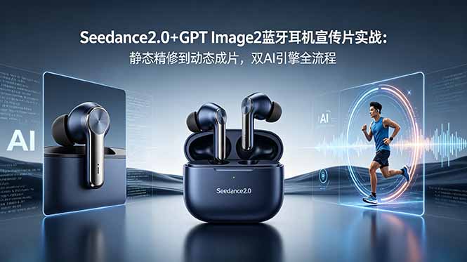 Seedance2.0+GPT Image2蓝牙耳机宣传片实战：静态精修到动态成片，双AI引擎全流程采购|汽车产业|汽车配件|机加工企业家交流社群中心