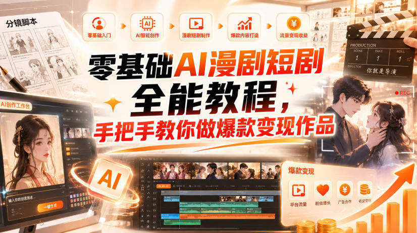 零基础AI漫剧短剧全能教程，从AI智能体搭建、文案脚本分镜、多平台AI生视频、剪映精修，覆盖全题材创作，手把手教你做爆款变现作品采购|汽车产业|汽车配件|机加工企业家交流社群中心