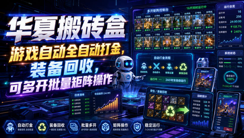 华夏搬砖盒，游戏自动全自动打金，装备回收，可多开批量矩阵操作采购|汽车产业|汽车配件|机加工企业家交流社群中心