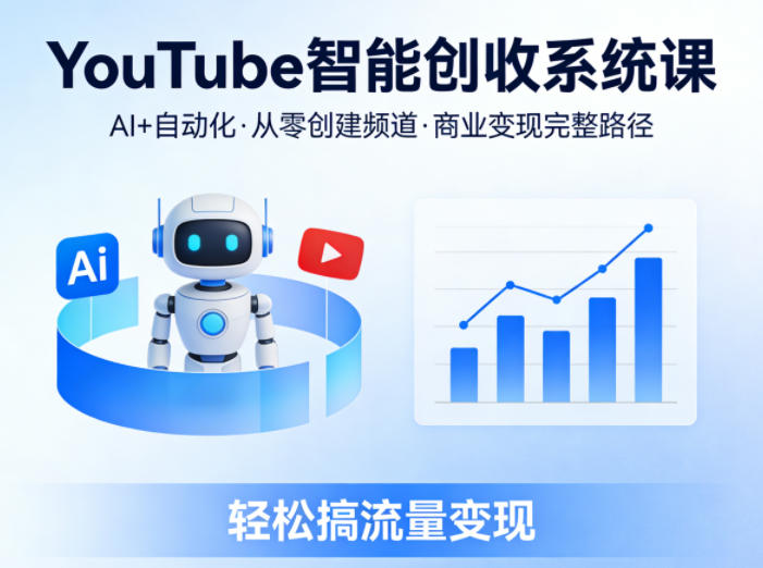 YouTube智能创收系统课，AI+自动化，从零创建YouTube频道并实现商业变现的完整路径，轻松搞流量变现采购|汽车产业|汽车配件|机加工企业家交流社群中心