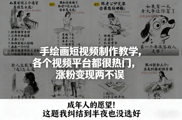 手绘画短视频制作教学，各个视频平台都很热门，涨粉变现两不误采购|汽车产业|汽车配件|机加工蚂蚁智酷企业交流社群中心