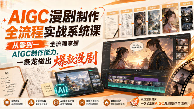AIGC漫剧制作全流程实战系统课,从零到一全流程掌握AIGC制作能力,一条龙做出爆款漫剧采购|汽车产业|汽车配件|机加工企业家交流社群中心