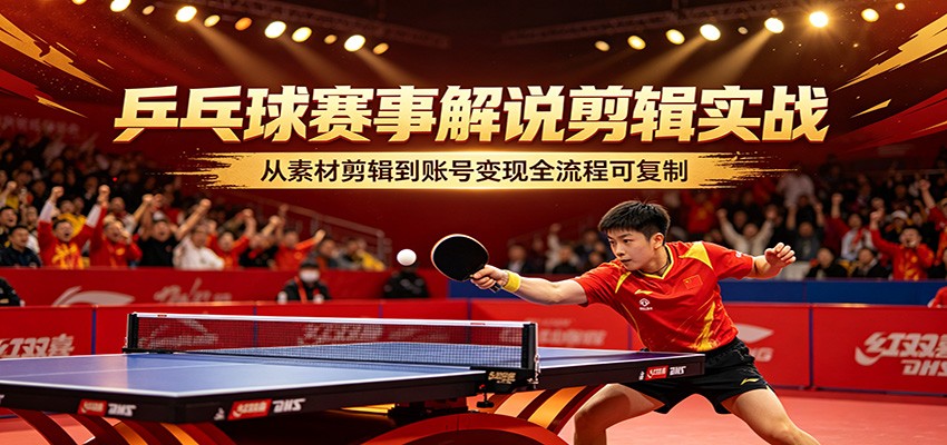 乒乓球赛事解说剪辑实战，从素材剪辑到账号变现全流程可复制采购|汽车产业|汽车配件|机加工企业家交流社群中心