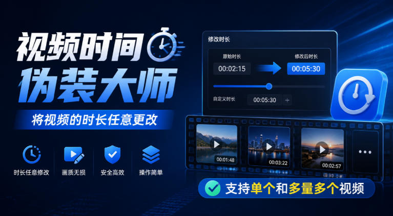 视频时间伪装大师，将视频的时长任意更改，支持单个和多量多个视频采购|汽车产业|汽车配件|机加工企业家交流社群中心