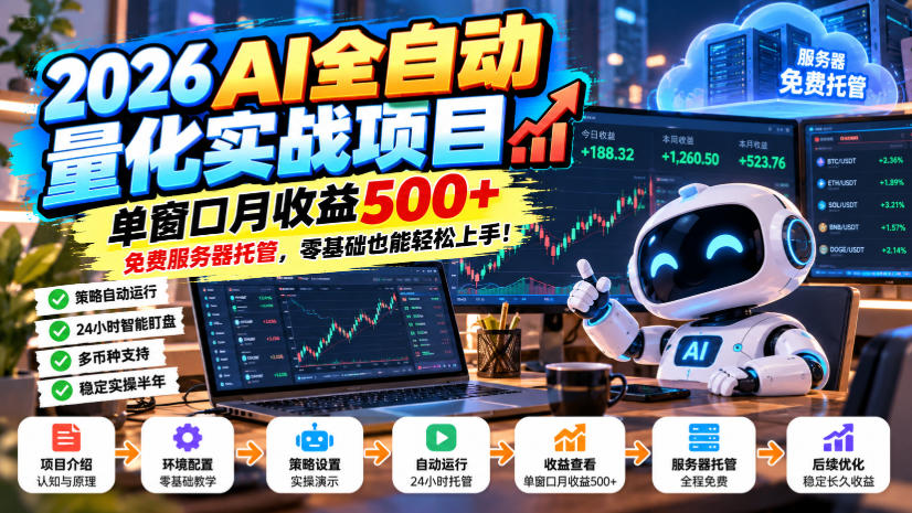 2026AI全自动量化实战项目，单窗口月收益500+，免费服务器托管，零基础也能轻松上手！【揭秘】采购|汽车产业|汽车配件|机加工企业家交流社群中心