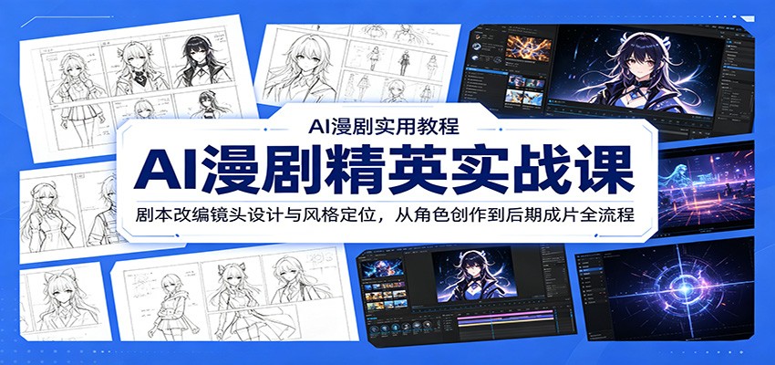 AI漫剧精英实战课：剧本改编镜头设计与风格定位，从角色创作到后期成片全流程采购|汽车产业|汽车配件|机加工企业家交流社群中心