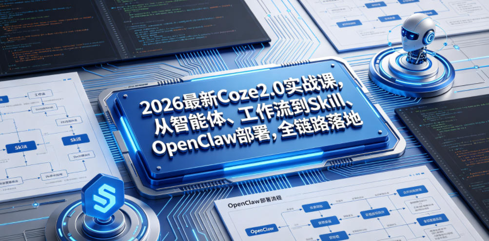 2026最新Coze2.0实战课,从智能体、工作流到Skill、OpenClaw部署,全链路落地采购|汽车产业|汽车配件|机加工企业家交流社群中心