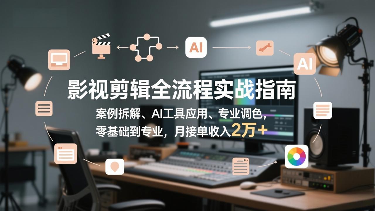影视剪辑全流程实战指南，案例拆解、AI工具应用、专业调色，零基础到专业，月接单收入2万+采购|汽车产业|汽车配件|机加工蚂蚁智酷企业交流社群中心