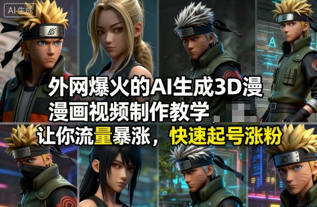 外网爆火的AI生成3D漫画视频制作教学，让你流量暴涨，快速起号涨粉！采购|汽车产业|汽车配件|机加工蚂蚁智酷企业交流社群中心