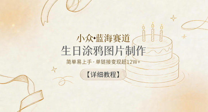 小众蓝海赛道，生日涂鸦图片制作，简单易上手，单链接变现超12W+【详细教程】采购|汽车产业|汽车配件|机加工企业家交流社群中心