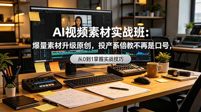 AI视频素材实战班：爆量素材升级原创，投产翻倍不再是口号，0-1系统教学实战落地采购|汽车产业|汽车配件|机加工企业家交流社群中心