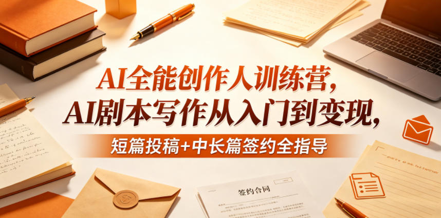 AI全能创作人训练营，AI剧本写作从入门到变现，短篇投稿+中长篇签约全指导采购|汽车产业|汽车配件|机加工企业家交流社群中心