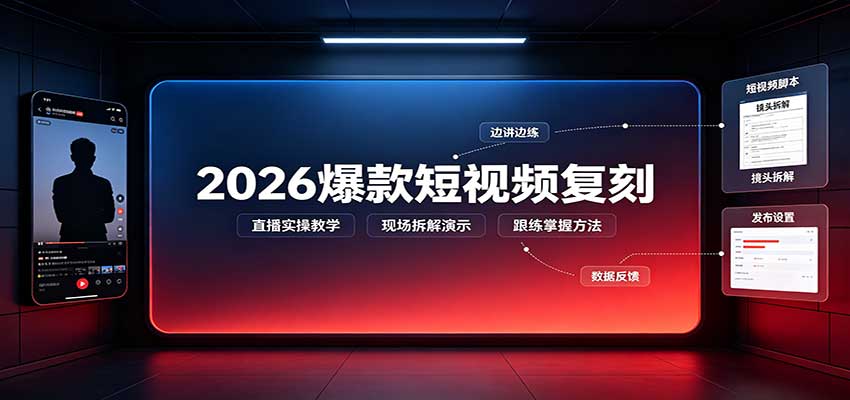 2026爆款短视频复刻：直播实操教学，配套文字文档掌握全流程采购|汽车产业|汽车配件|机加工企业家交流社群中心
