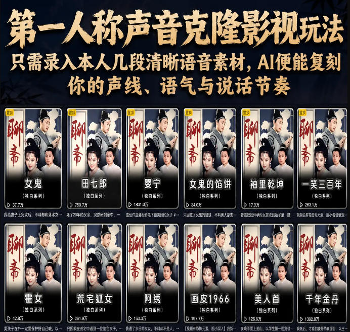 第一人称声音克隆影视玩法,只需录入本人几段清晰语音素材,AI便能复刻你的声线、语气与说话节奏采购|汽车产业|汽车配件|机加工企业家交流社群中心