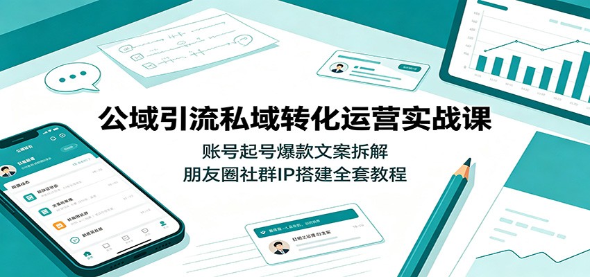 公域引流私域转化运营实战课:账号起号爆款文案拆解,朋友圈社群IP搭建全套教程采购|汽车产业|汽车配件|机加工企业家交流社群中心