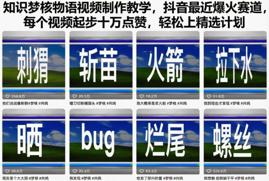 知识梦核物语视频制作教学,抖音最近爆火赛道,每个视频起步十万点赞,轻松上精选计划采购|汽车产业|汽车配件|机加工蚂蚁智酷企业交流社群中心